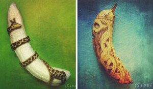 obras de arte con plátanos